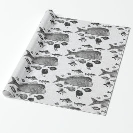 Papper fiskuppblåsning Mönster Presentpapper