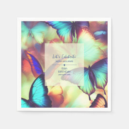 Papper fjäril Birthday Pappersservett