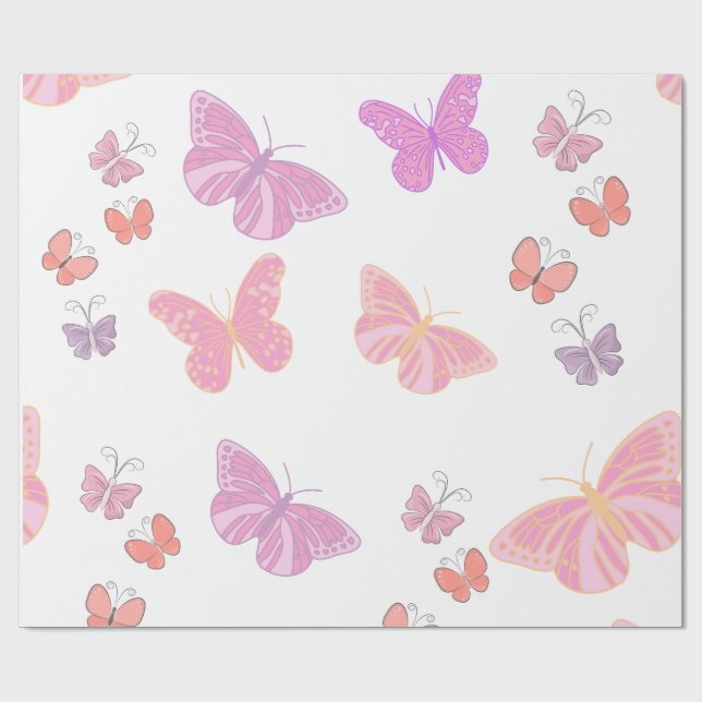 papper fjärilslagning presentpapper (Platt)
