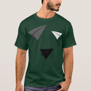 Papper Flygplan Sticker Pack Monokromatisk T Shirt