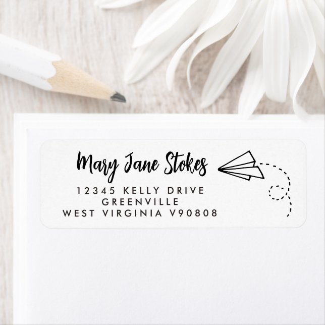 Papper flygplanssetikett för RETURADRESS pappra fl Etikett (Insitu)