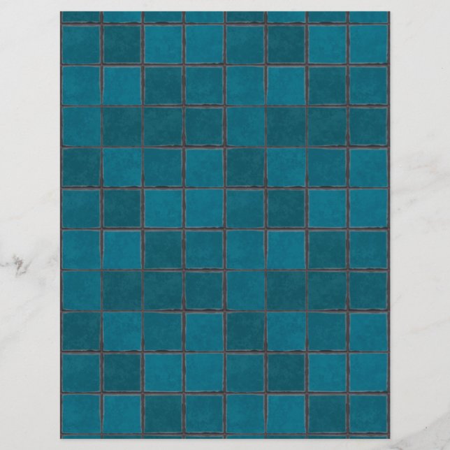 Papper för Adobe Terracotta Teal Tiles Craft (Framsida)