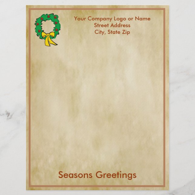 Papper för affärsjulbrev - krandesign (Framsida)