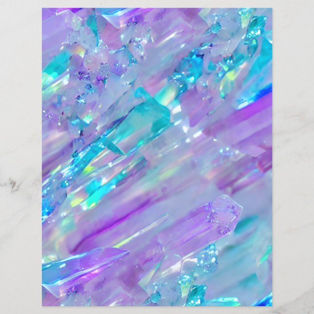 Papper för Aquamarine och Ametyst Crystal Scrapboo (Framsida)