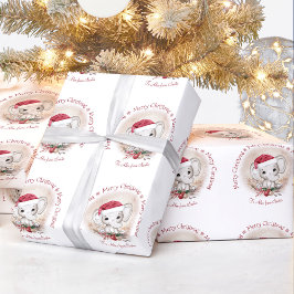 Papper för att stänga av jultomten i Cute Elephant Presentpapper