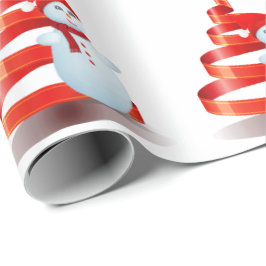 Papper för att stänga jultomten i Snögubbe Presentpapper