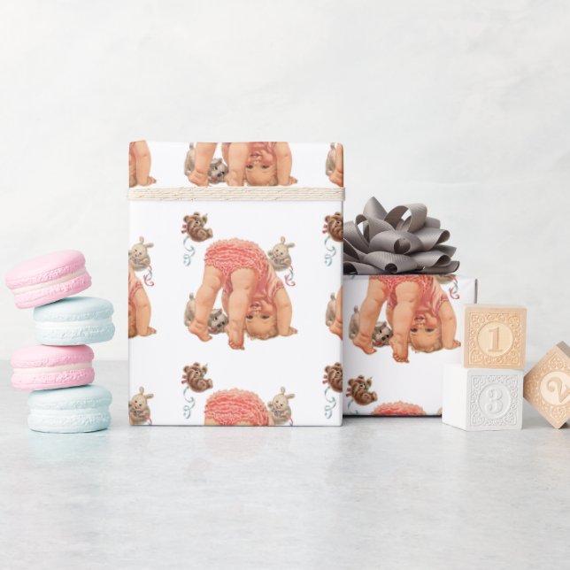 Papper för avverkning av Cute Flicka Presentpapper (Baby Shower)