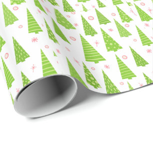 Papper för avverkning av Cute Julgranar Mönster Presentpapper