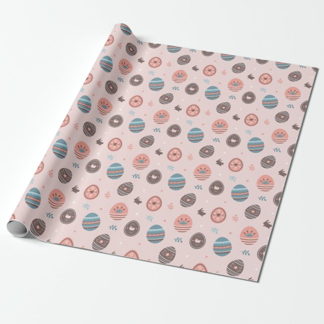 Papper för avverkning av Cute Påsk Mönster Presentpapper (Utrullad)