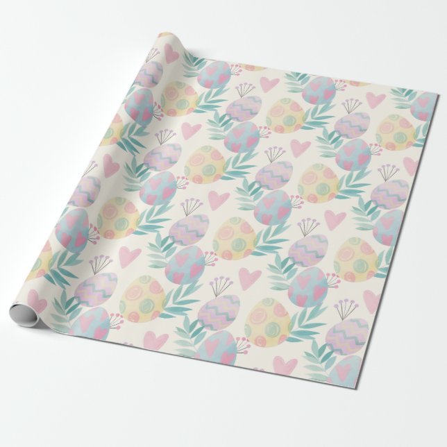 Papper för avverkning av Cute Påsk Mönster Presentpapper (Utrullad)
