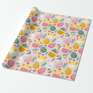 Papper för avverkning av Cute Påsk Mönster Presentpapper