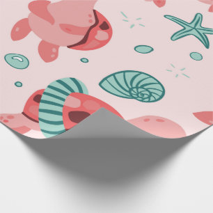Papper för avverkning av Cute Sea Turtle Presentpapper