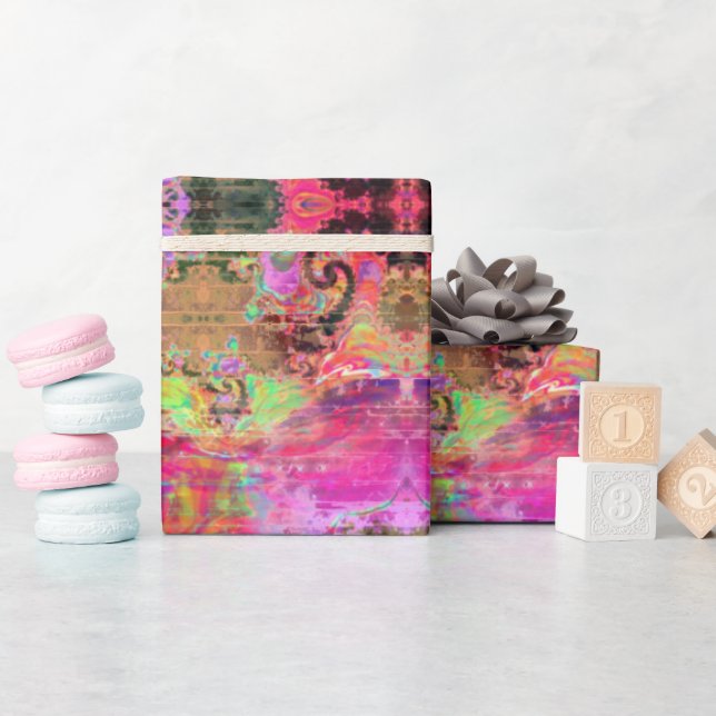 Papper för avverkning av rosa och Lila Mönster Presentpapper (Baby Shower)
