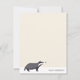 Papper för Badger Woodland animal children station Anteckningskort