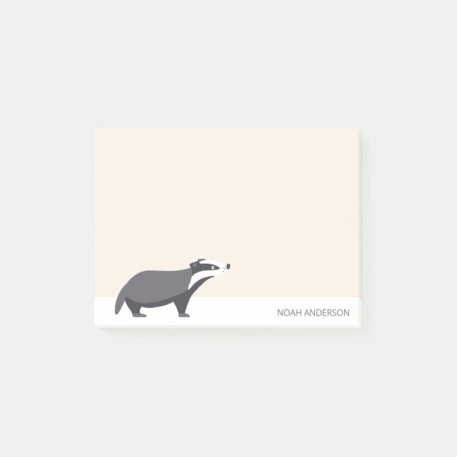 Papper för Badger Woodland animal children station Post-it Block (Framsida)