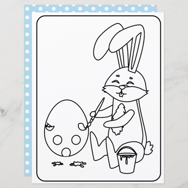 Papper För barn för påskhare och äggfärgning (Fram/baksida)