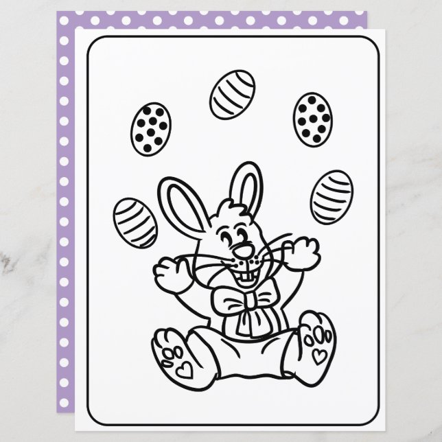 Papper För barn för påskhare och äggfärgning (Fram/baksida)
