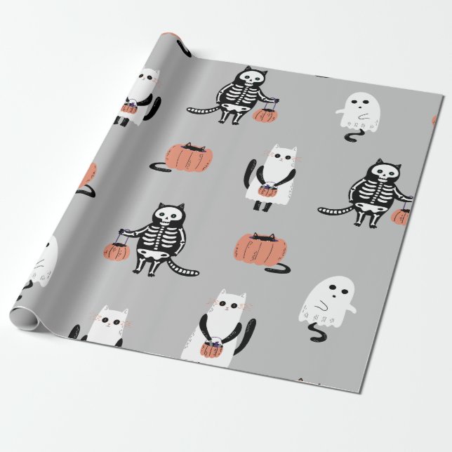 Papper för beredning av säckar, kar, halloween presentpapper (Utrullad)