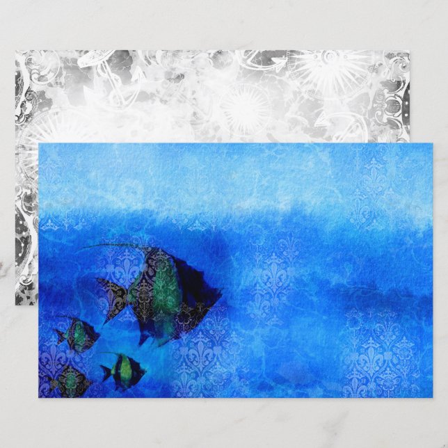 Papper för blå marin skrapa (Fram/baksida)