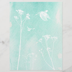 Papper för blå och vit vattenfärgsskrapbok