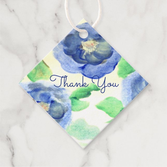 Papper för blå Ro-vattenfärg Gåvor Etiketter (Framsida)