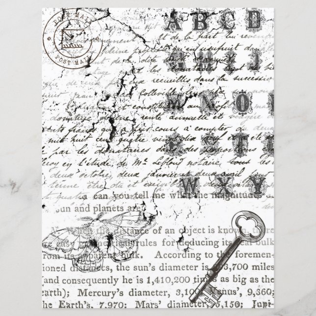 Papper för Black & White Butterfly Collage Scrapbo (Framsida)