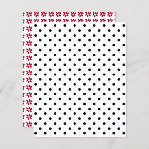 Papper för Black White Polka Dot Red Flowers