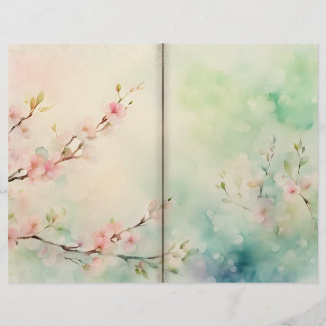 Papper för Blommar av körsbärscrapbook (Framsida)