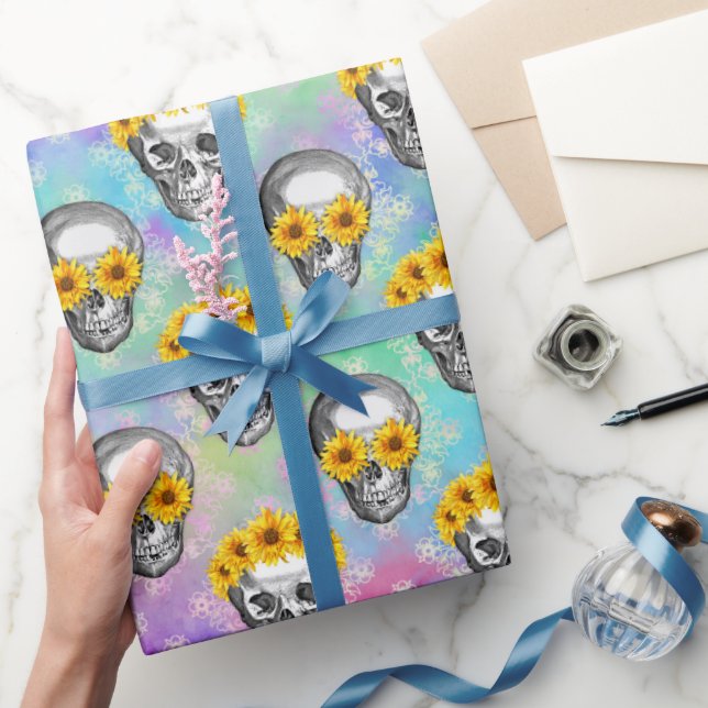 PAPPER FÖR blommigt RAINBOW SKULL WRAPPING Presentpapper (Gifting)