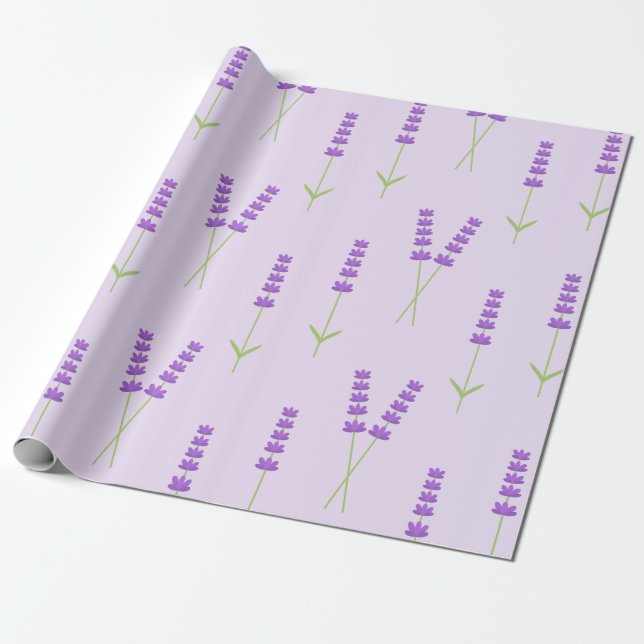 Papper för blomning av lavender presentpapper (Utrullad)