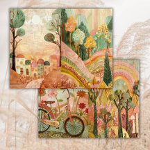Papper för Boho Hippie Skogen Bike Junk Journal