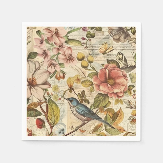 Papper för botaniskt Stollig-skräppost Pappersservett (Framsidan)