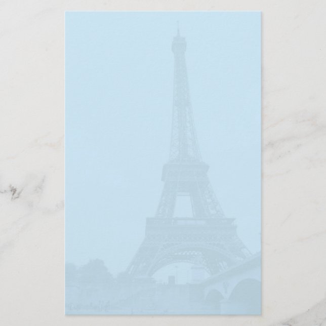 Papper för brevpapper för Eiffel tornblått (Framsida)