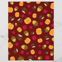 Papper för Burgundy Autumn Pumpkin Berries Scrapbo