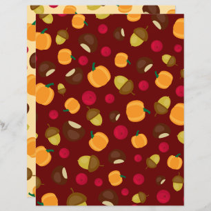 Papper för Burgundy Autumn Pumpkin Berries Scrapbo