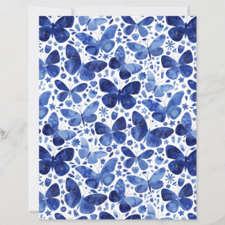 Papper för Butterflies Watercolor Blue Scrapbook