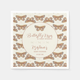Papper för Butterfly Kisses Baby Shower Pappersservett