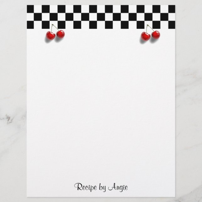 Papper för Checkerboard-körsbärsrecept (Framsida)