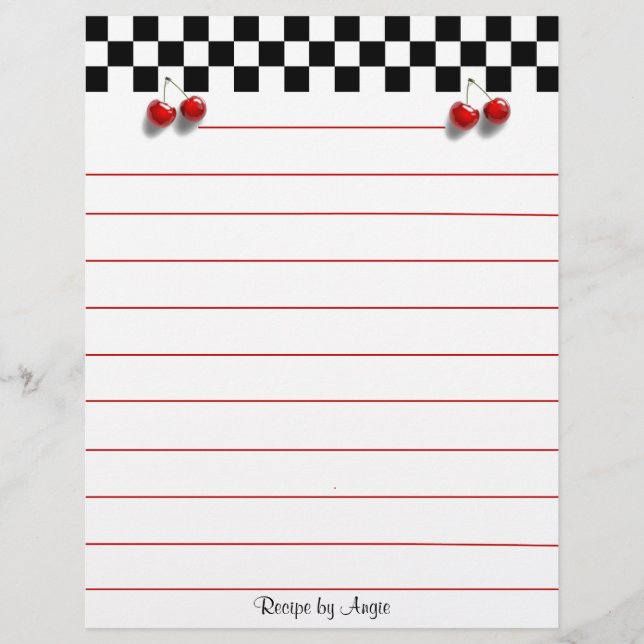 Papper för Checkerboard-körsbärsrecept (Framsida)
