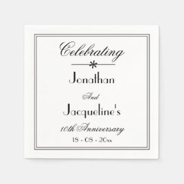 Papper för Chic Vita Bröllop-årsdagen Pappersservett