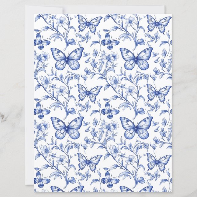 Papper för Chinoiserie Toile De Jouy Mönster-skrap (Framsida)