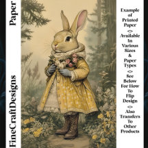 Papper för Cottagecore Rabbit, Flowers CK5-skrapbo