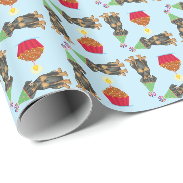 Papper för Cupkaka Doberman Wrapping Presentpapper (Rullad Hörn)