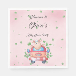 Papper för Cute Baby Lamb Baby Shower Pappersservett