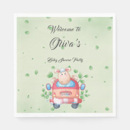 Papper för Cute Baby Lamb Baby Shower Pappersservett