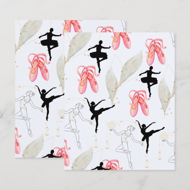 Papper för Cute Ballerina Dance-skrapbok (Fram/baksida)