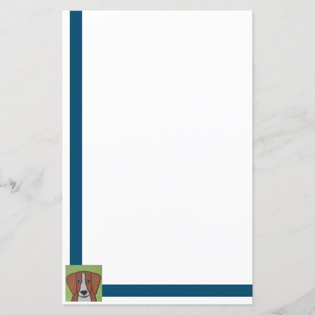 Papper för Cute Beagle Stationery (Framsida)
