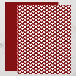 Papper för Cute Hearts Mönster Maroon Red Scrapboo