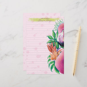 Papper för Cute Tropical Rosa Flamingo Stationery
