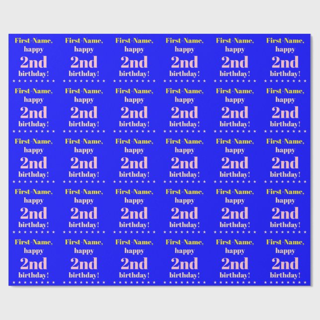 Papper för enkel andra födelsedag presentpapper (Platt)